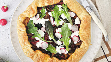 Tarte rustique poivrons prêts à l’emploi chèvre frais