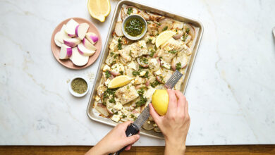 Cabillaud navets rôtis sauce chimichurri