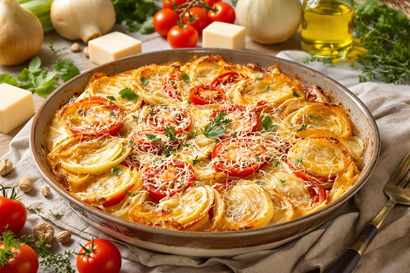 Gratin de fenouil tomates parmesan