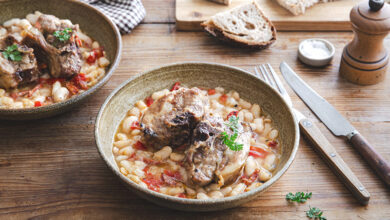 Mijoté de collier d’agneau, haricots blancs chorizo