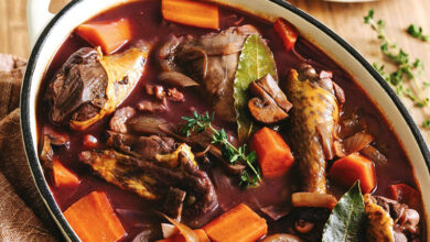 Pintade forestière façon Bourguignon