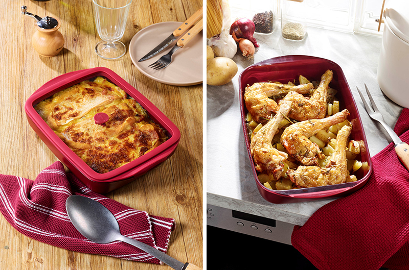 Pebbly plats à four borosilicate