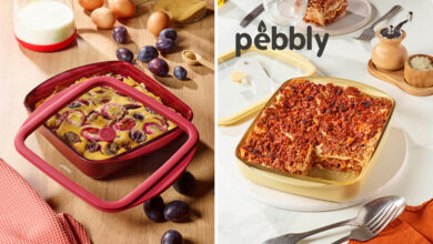 Pebbly plats à four borosilicate