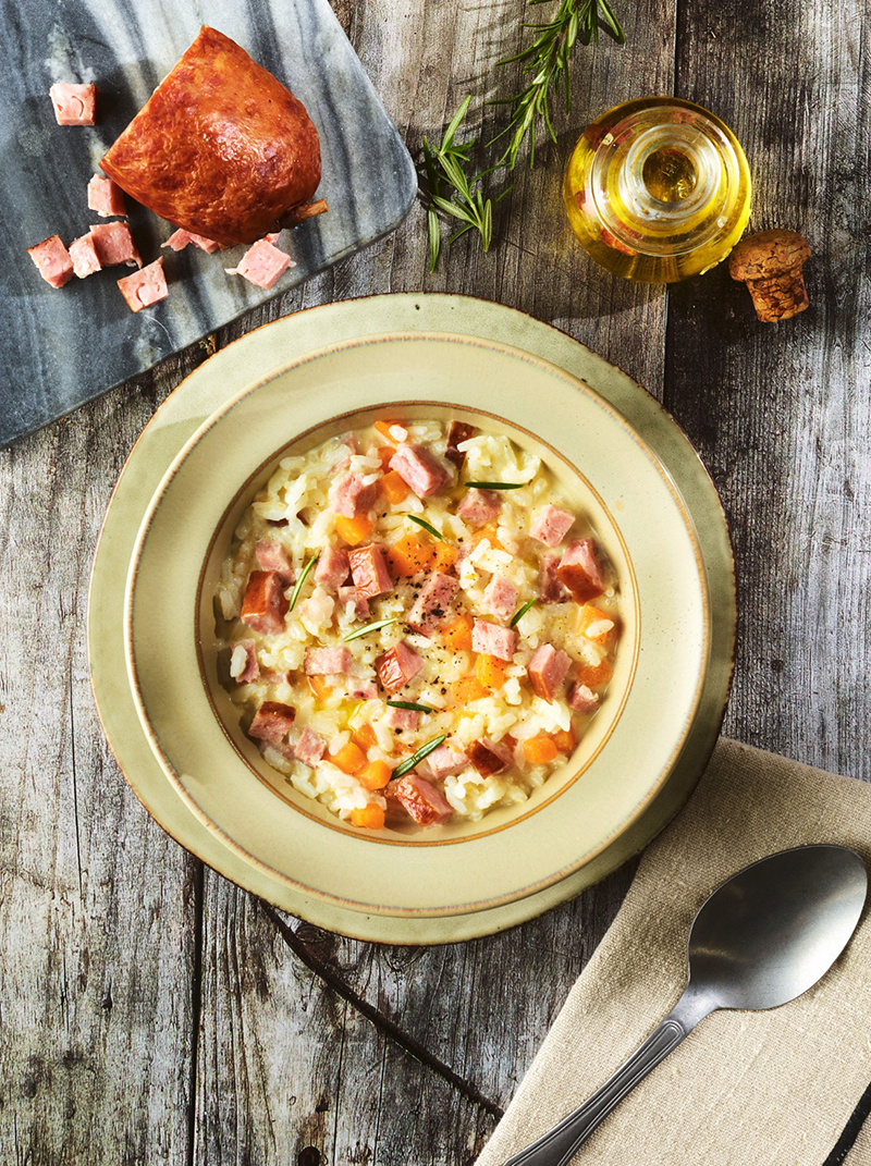 Risotto saucisse de Morteau IGP et courge