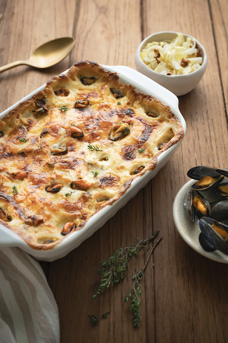 Gratin dauphinois Moules de bouchot AOP Comté