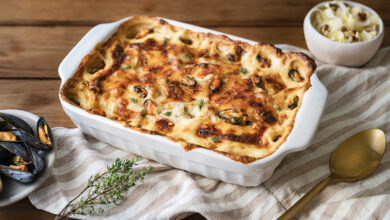 Gratin dauphinois Moules de bouchot AOP Comté