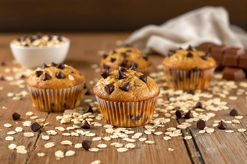 Muffins flocons d’avoine pépites de chocolat