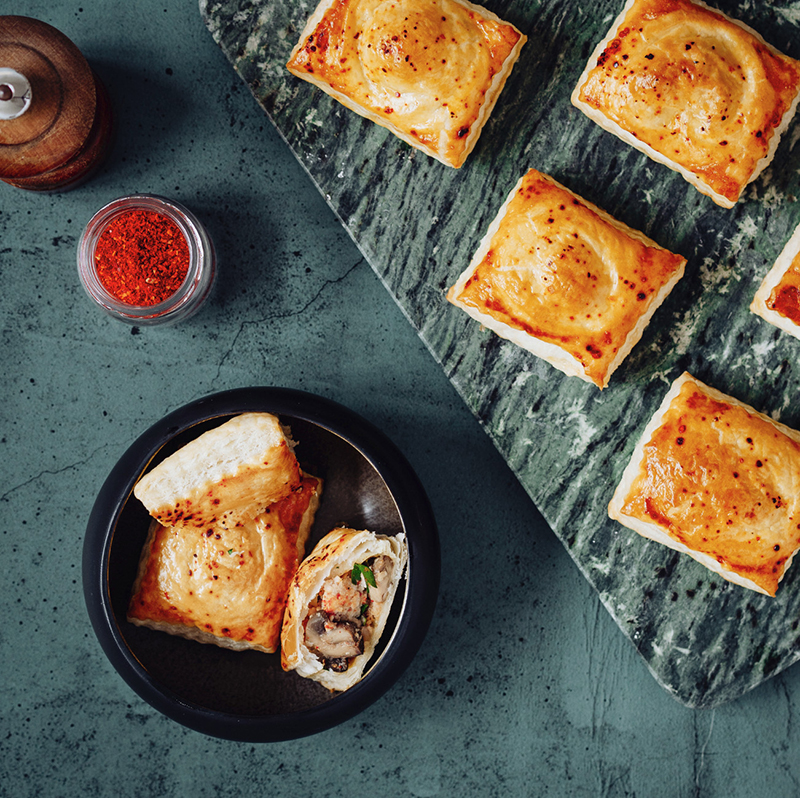 Petits friands apéritifs pâté et champignons