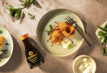 Poires pochées soja gingembre