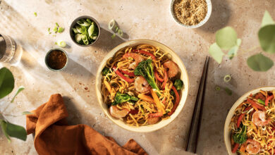 Sauté de nouilles soba crevettes légumes