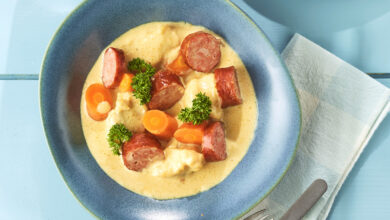 Blanquette de lotte Saucisse de Montbéliard IGP