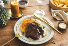 Jarret de bœuf braisé vin rouge