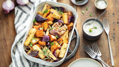 Légumes rôtis, sauce tahin