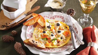 L’omelette béarnaise poule au pot truffée