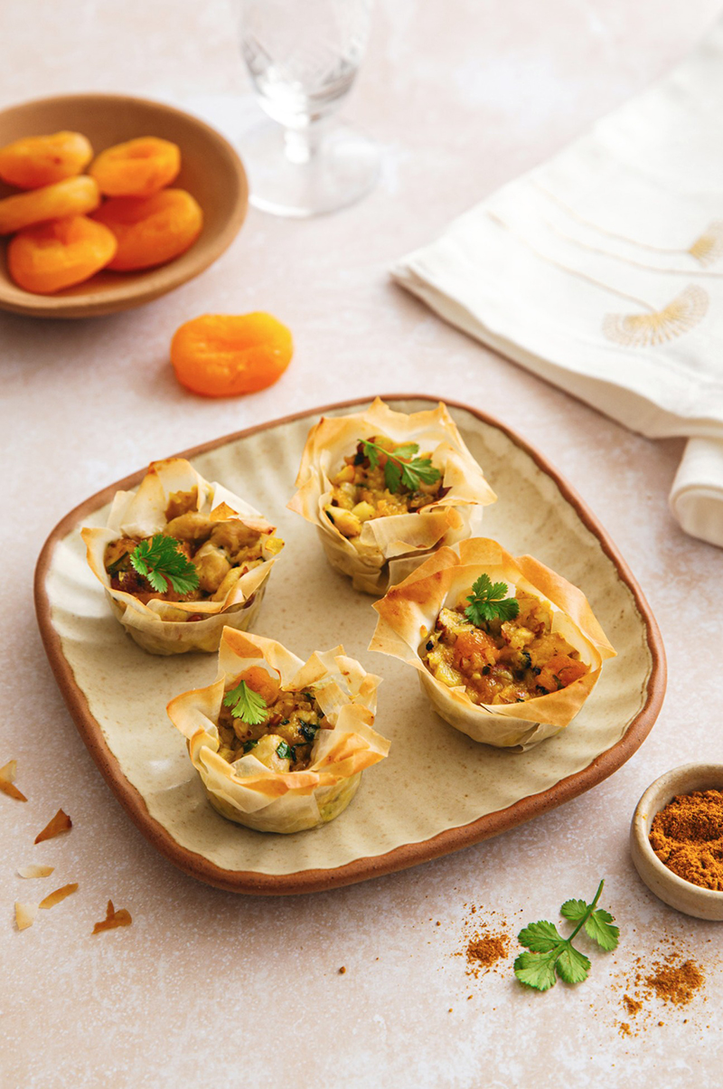 Mini-corolle de lapin curry abricots secs