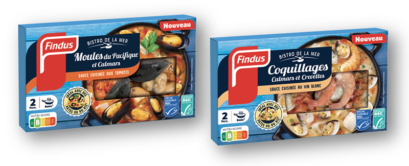 Moules du Pacifique Calmars sauce aux tomates