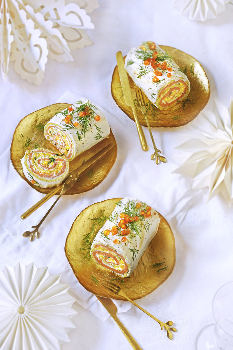 Roulés de saumon fromage frais mangue