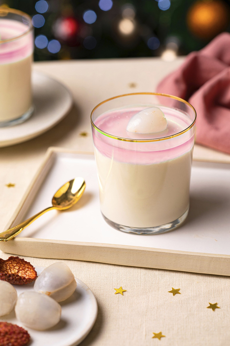 Verrines mousse litchi vanille