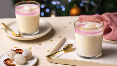 Verrines mousse litchi vanille