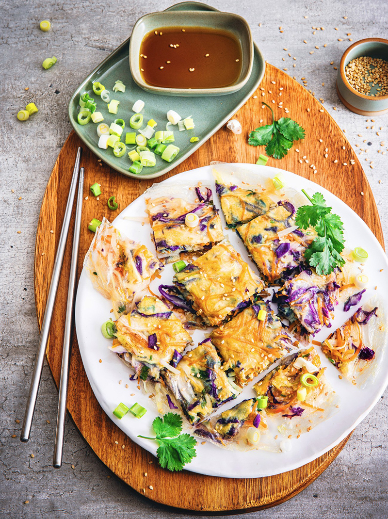 Galettes croustillantes légumes et feuille de riz