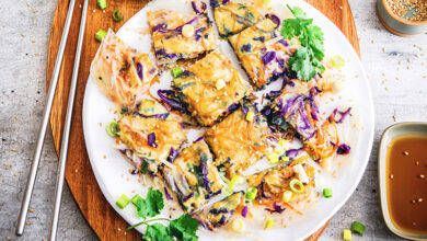 Galettes croustillantes légumes et feuille de riz