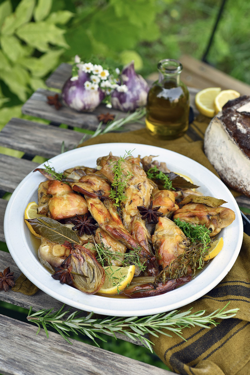 Lapin confit romarin