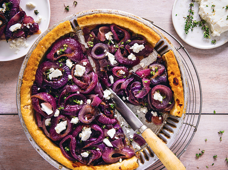 Tarte oignons rouges