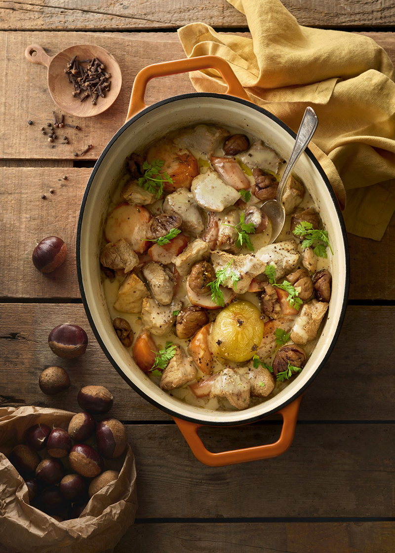 Blanquette de veau patates douces, carottes châtaignes