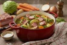 Cocotte paysanne au chou, lard fumé légumes d’hiver