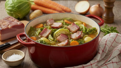 Cocotte paysanne au chou, lard fumé légumes d’hiver