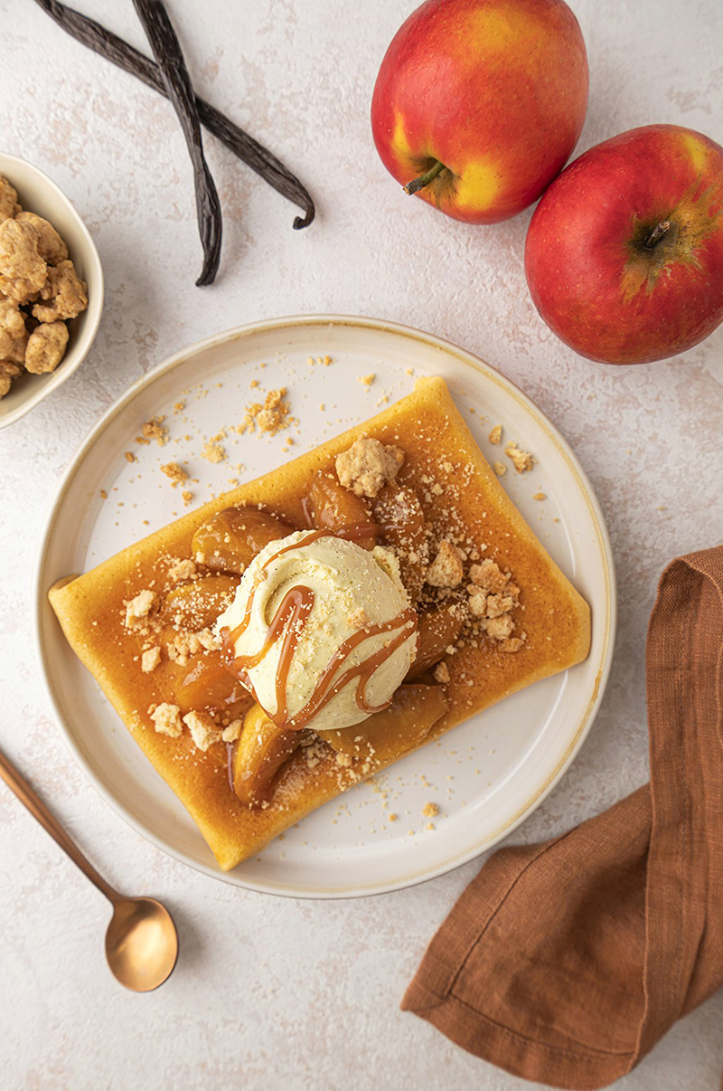 Crêpes façon Tatin lait entier