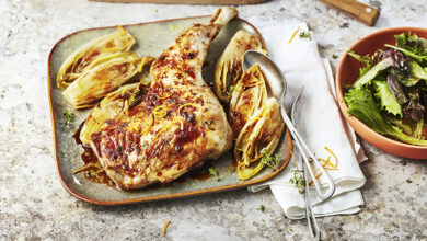 Épaule de chevreau oranges endives braisées