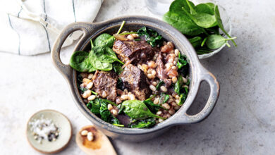 Mijoté de bœuf épinards haricots blancs