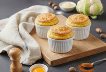 Mini-soufflés dorés chou-fleur emmental