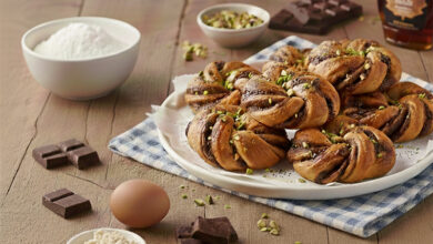 Torsades briochées chocolat noir pistaches grillées