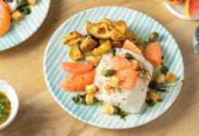 Cabillaud grenobloise revisité Pamplemousse Rose de Floride