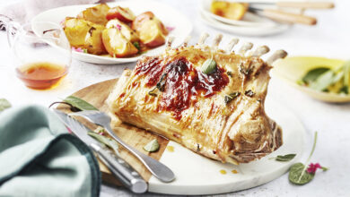 Carré de chevreau laqué miel vinaigre de cidre