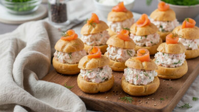 Choux gourmands saumon fumé aneth