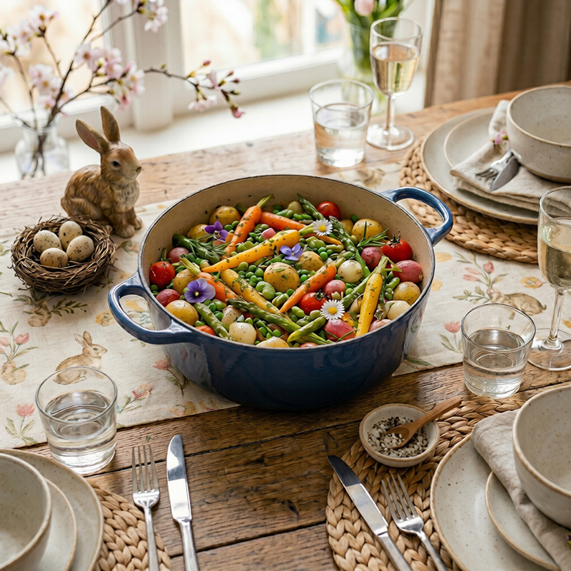 Cocotte printanière Pâques légumes nouveaux