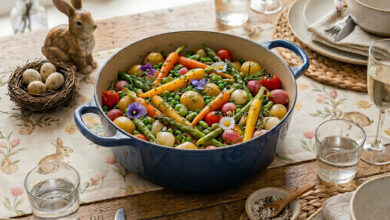 Cocotte printanière Pâques légumes nouveaux