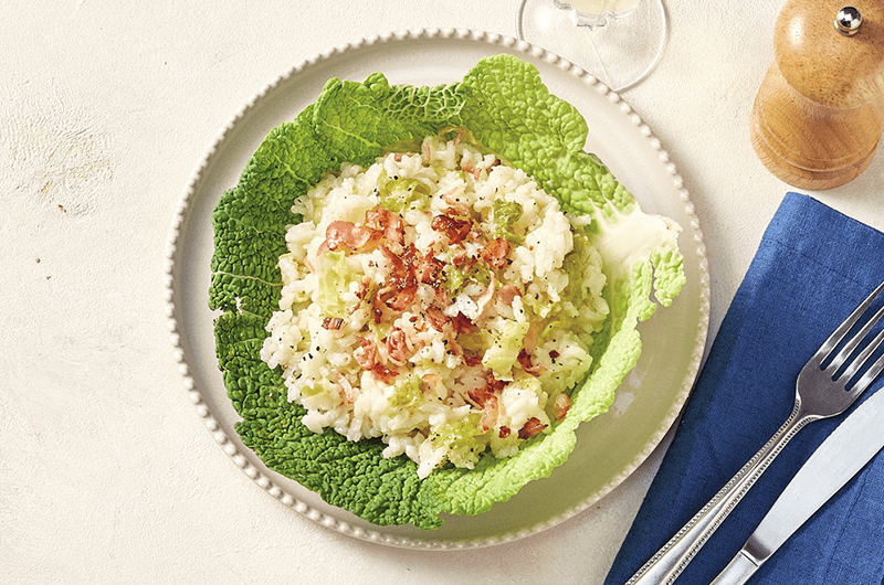 Risotto chou vert lard