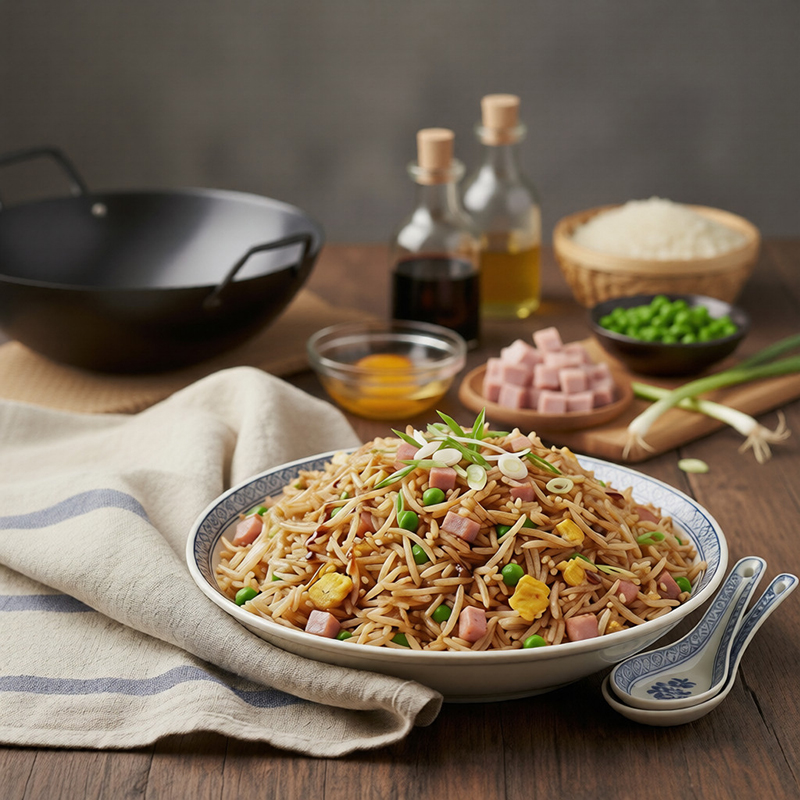 Riz cantonais authentique au wok