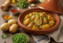 Tajine de fenouil, pommes de terre petits pois