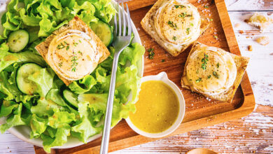 Toasts chèvre chaud salade verte