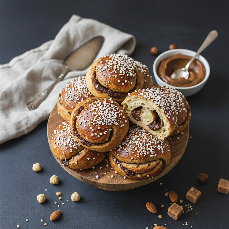 Tourbillons briochés praliné croustillant