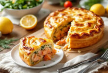 Tourte dorée saumon aneth