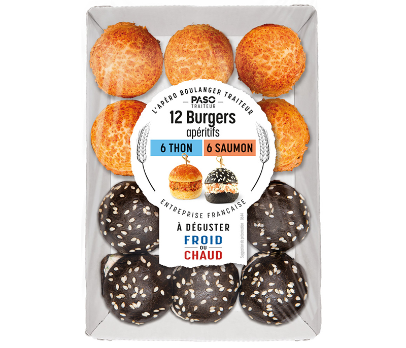 12 Burgers Apéritifs thon–saumon 