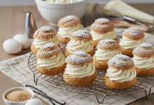 Choux dorés crème fouettée vanille Bourbon