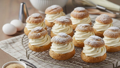 Choux dorés crème fouettée vanille Bourbon