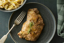 Escalopes de veau crème de citron, romarin olives vertes